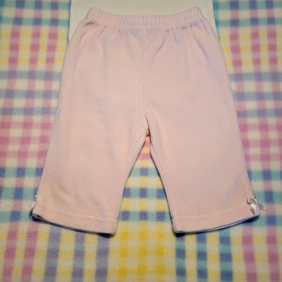 BON BÉBÉ 🌸 Precious Vintage Soft Pink Velvet Elastic Waist Ribbon Pants 3-6M - Picture 3 of 6